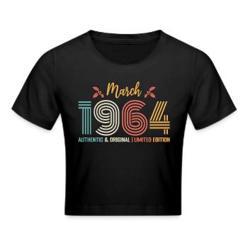 März 1964 Jubiläum März 1964 Retro - Frauen Cropped T-Shirt - Schwarz - Vorne - Marisol (170cm)