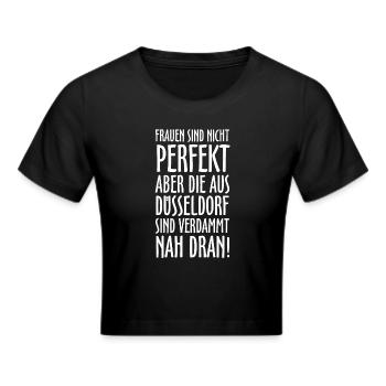 Frauen aus Düsseldorf (Weiß) - Frauen Cropped T-Shirt - Schwarz - Vorne - Marisol (170cm)