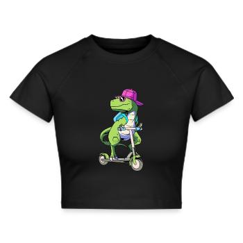 Scooter Roller - Cropped T-Shirt - black - Front - Marisol (170cm)
