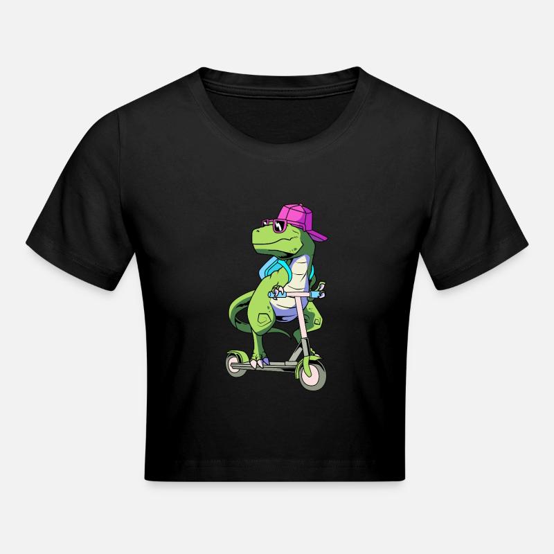 Scooter Roller - Cropped T-Shirt - black