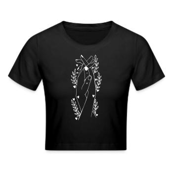 Hands - Frauen Cropped T-Shirt - Schwarz - Vorne - Marisol (170cm)