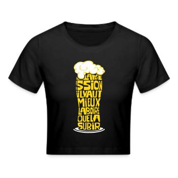 Bière ou Pression ? - Crop top - noir - Devant - Marisol (170cm)