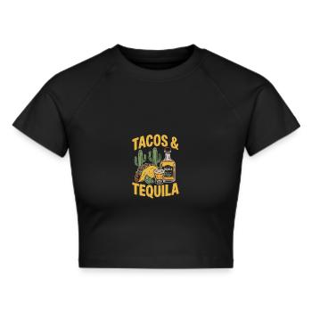 Tacos & Tequila – Fiesta Design für Mexiko-Fans - Frauen Cropped T-Shirt - Schwarz - Vorne - Marisol (170cm)