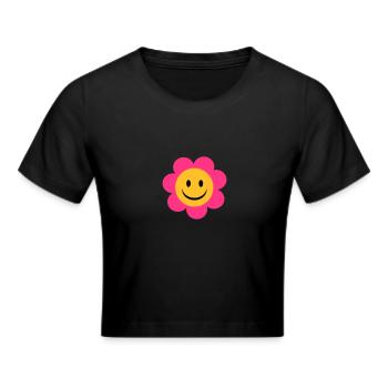 Blume - Frauen Cropped T-Shirt - Schwarz - Vorne - Marisol (170cm)