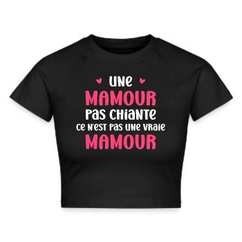 Pas chiante mamour - Crop top - noir - Devant - Marisol (170cm)