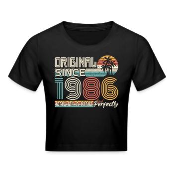 1986 Jubiläum 1986 geboren 1986 Jubiläum - Frauen Cropped T-Shirt - Schwarz - Vorne - Marisol (170cm)