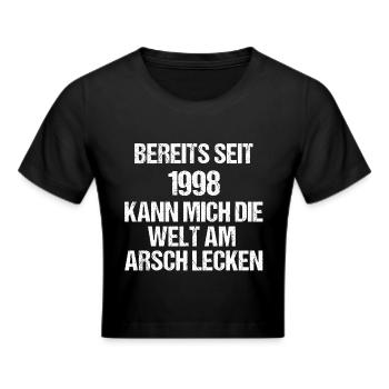 Seit 1998 am Arsch lecken - Frauen Cropped T-Shirt - Schwarz - Vorne - Marisol (170cm)