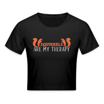 Eichhörnchen - Frauen Cropped T-Shirt - Schwarz - Vorne - Marisol (170cm)