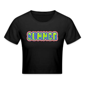 Summer - sun - holiday - good mood - Cropped T-Shirt - black - Front - Marisol (170cm)