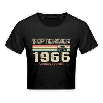 Septembre 1966 Vintage Anniversaire septembre 1966 - Crop top - noir - Devant - Marisol (170cm)