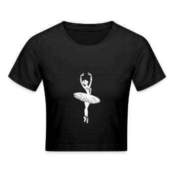 Modernes Ballett in Ballerina Silhouette - Frauen Cropped T-Shirt - Schwarz - Vorne - Marisol (170cm)