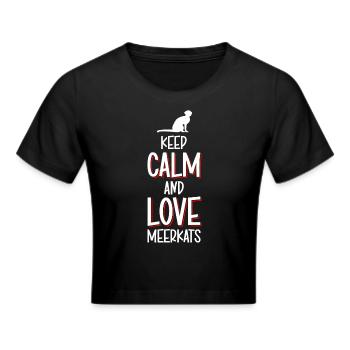 Erdmännchen Tier Lustig - Frauen Cropped T-Shirt - Schwarz - Vorne - Marisol (170cm)