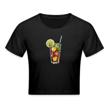 Limonade Getränk - Frauen Cropped T-Shirt - Schwarz - Vorne - Marisol (170cm)