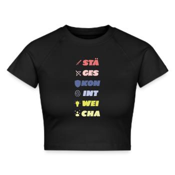 Pen and Paper Attribute | Pen and Paper - T-Shirt - Cropped T-Shirt - black - Front - Marisol (170cm)