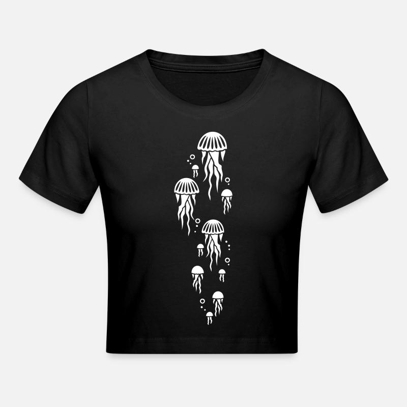 méduses - Crop top - noir