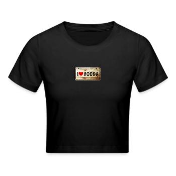 Panneau vintage « I love vodka » - Crop top - noir - Devant - Marisol (170cm)