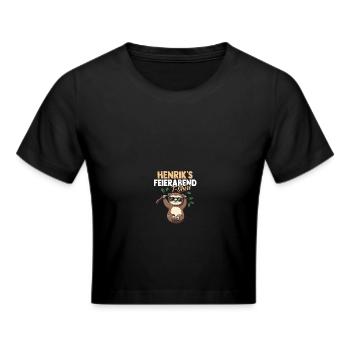 Faultier Henrik - Frauen Cropped T-Shirt - Schwarz - Vorne - Marisol (170cm)