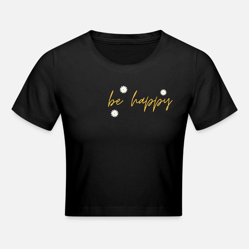 Sois heureux - Crop top - noir