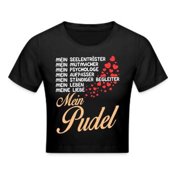 Pudel - Mein - Frauen Cropped T-Shirt - Schwarz - Vorne - Marisol (170cm)