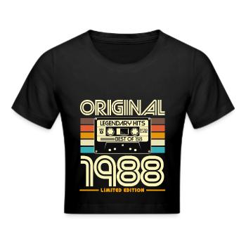 Originale Retro-Hits von 1988 - Frauen Cropped T-Shirt - Schwarz - Vorne - Marisol (170cm)