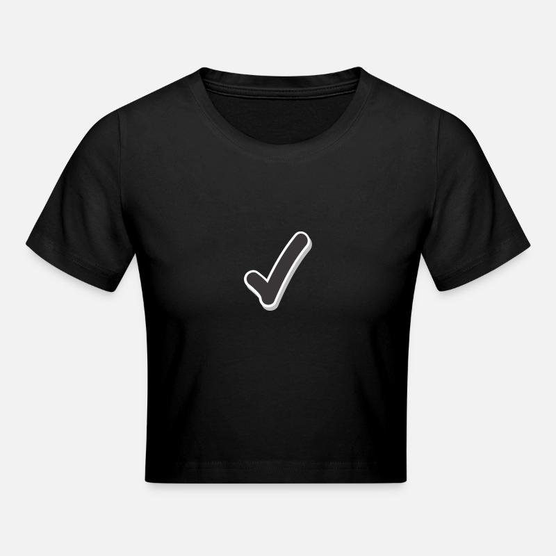 Check - Cropped T-Shirt - black