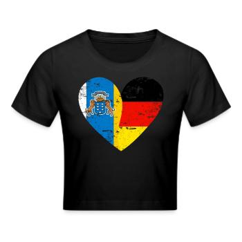Îles Canaries Allemagne Flag Heart - Crop top - noir - Devant - Marisol (170cm)