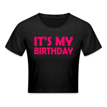 Its my birthday - Cropped T-Shirt - zwart - Voor - Marisol (170cm)