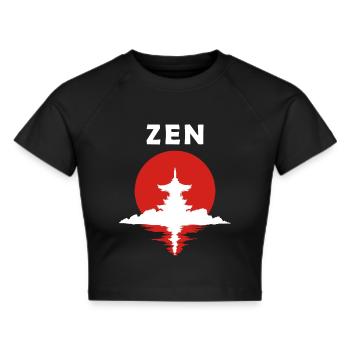 Zen - Cropped T-Shirt - black - Front - Marisol (170cm)