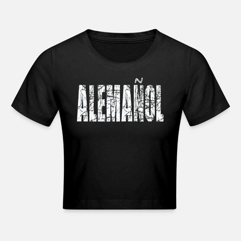 Deutsch-Spanier Spanisch deutsch-spanisch Geschenk - Frauen Cropped T-Shirt - Schwarz