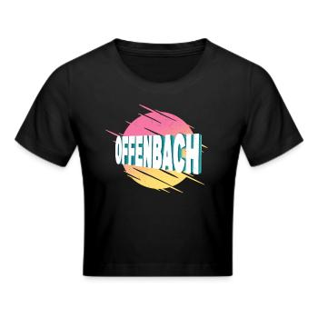 Offenbach Deutschland Stadt Schrift Vintage Retro - Frauen Cropped T-Shirt - Schwarz - Vorne - Marisol (170cm)