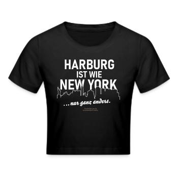 Harburg ist wie New York - Frauen Cropped T-Shirt - Schwarz - Vorne - Marisol (170cm)
