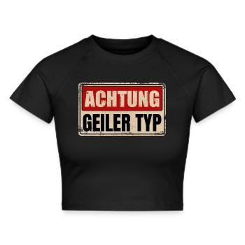 GEILER TYP - Frauen Cropped T-Shirt - Schwarz - Vorne - Marisol (170cm)