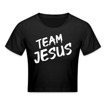 Team Jesus Christus Christ Evangelisch - Frauen Cropped T-Shirt - Schwarz - Vorne - Marisol (170cm)