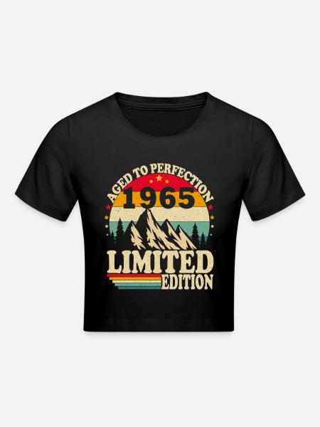 Vintage 1965 Original Vintage Birthday Gift - Cropped T-Shirt - black