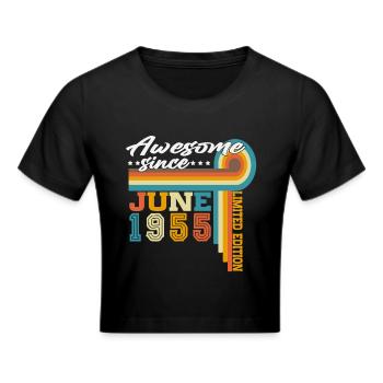 Juin 1955 Vintage Vintage Cadeau d’anniversaire - Crop top - noir - Devant - Marisol (170cm)
