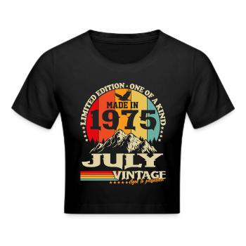 Vintage Luglio 1975 Vintage Retro Compleanno - Maglietta crop - nero - Fronte - Marisol (170cm)