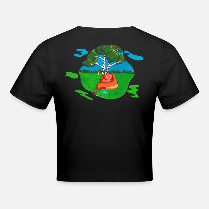 Champignon pour le dos - Crop top - noir