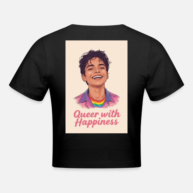 Queer avec bonheur - Crop top - noir