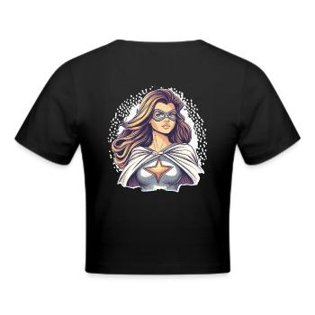 SuperMum - Cropped T-Shirt - black - Back - Marisol (170cm)