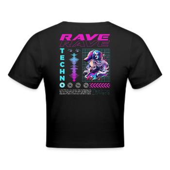 RAVE MANGA - Cropped T-Shirt - black - Back - Marisol (170cm)
