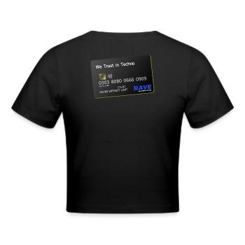 WE TRUST IN TECHNO WITHOUT LIMIT - Cropped T-Shirt - black - Back - Marisol (170cm)