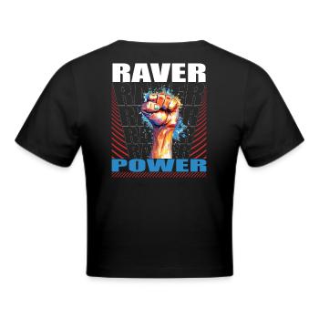 RAVER POWER - Cropped T-Shirt - black - Back - Marisol (170cm)