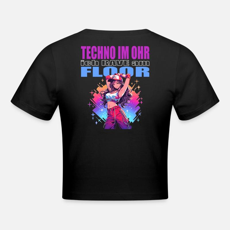 TECHNO DANS L’OREILLE - Crop top - noir