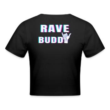 RAVE BUDDY - Cropped T-Shirt - black - Back - Marisol (170cm)