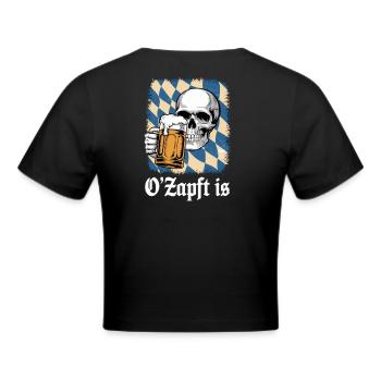 18 Skull - Frauen Cropped T-Shirt - Schwarz - Hinten - Marisol (170cm)