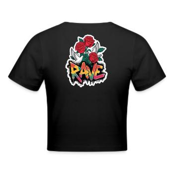 RAVE ROSES - Frauen Cropped T-Shirt - Schwarz - Hinten - Marisol (170cm)