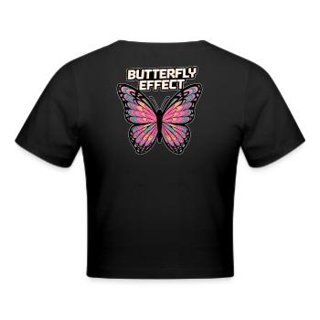 Butterfly Effect - Frauen Cropped T-Shirt - Schwarz - Hinten - Marisol (170cm)