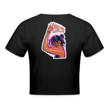 HAPPENES - Cropped T-Shirt - black - Back - Marisol (170cm)
