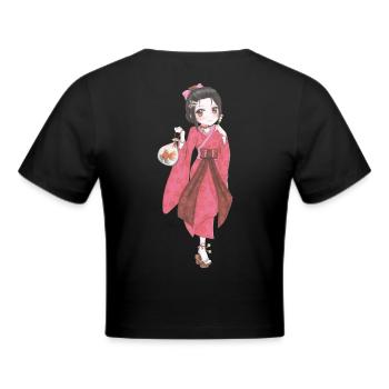 Manga - Frauen Cropped T-Shirt - Schwarz - Hinten - Marisol (170cm)