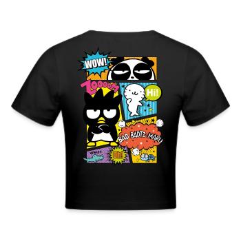 Bad Badtz-Maru Mit Freunden Im Comic Stile - Frauen Cropped T-Shirt - Schwarz - Hinten - Marisol (170cm)